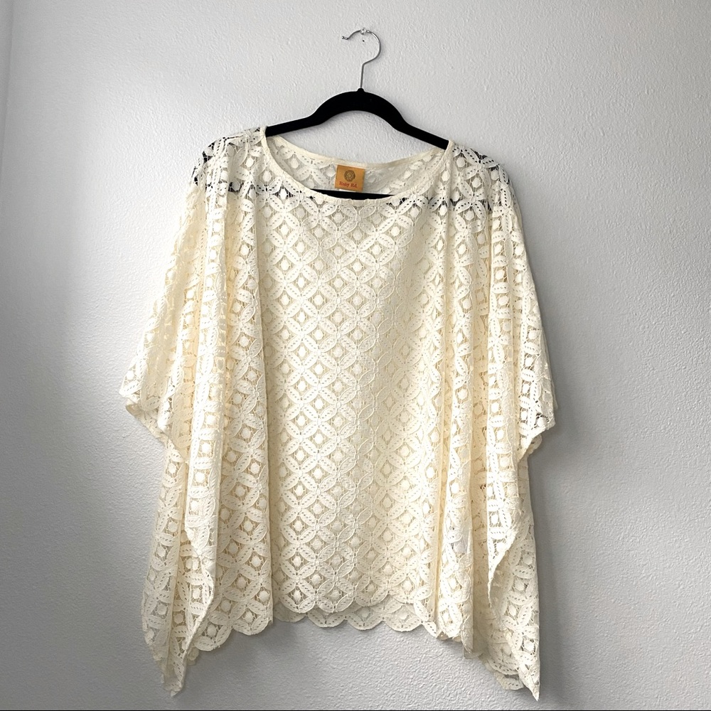 055. NWT Ruby Rd Crochet Loose Fit Flowy Top